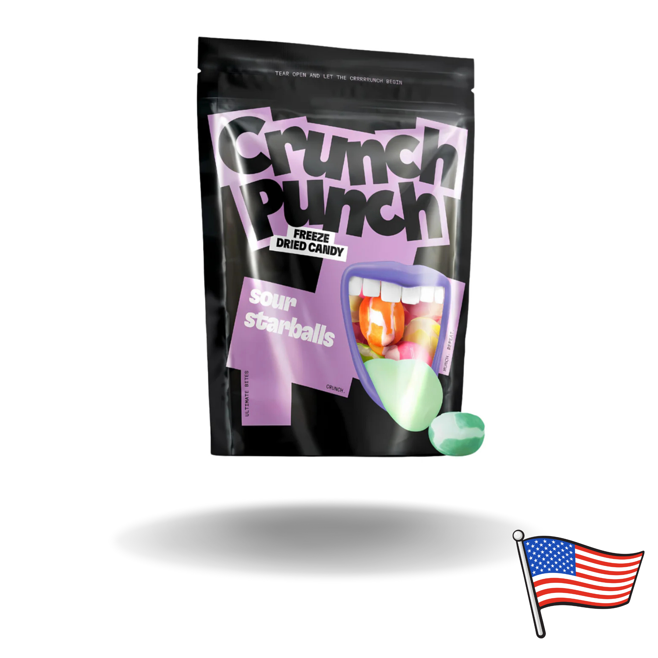 15x Crunch Punch Freeze-Dried Sour Starballs 100g - 3,29€