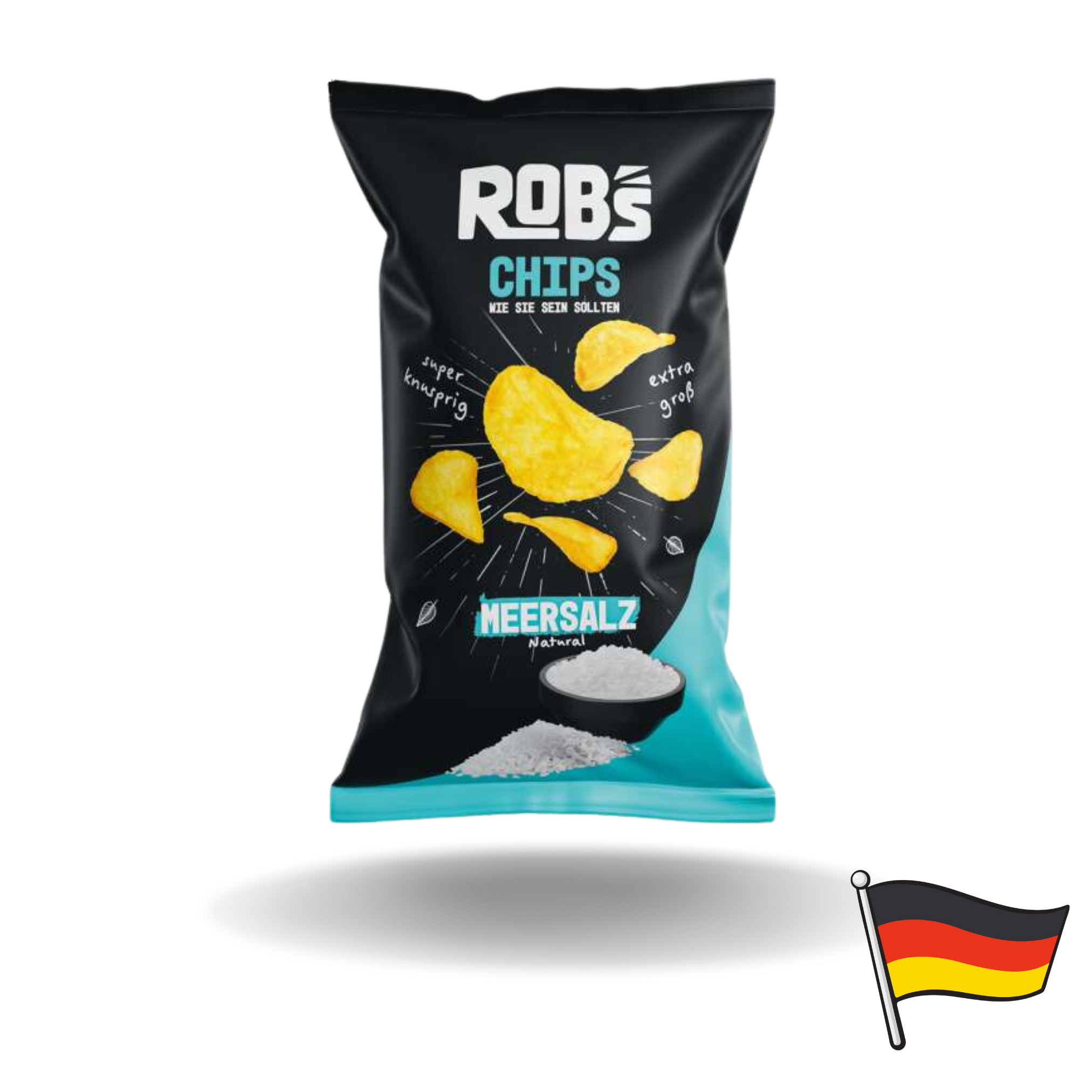 10x Robs Chips Meersalz 120g