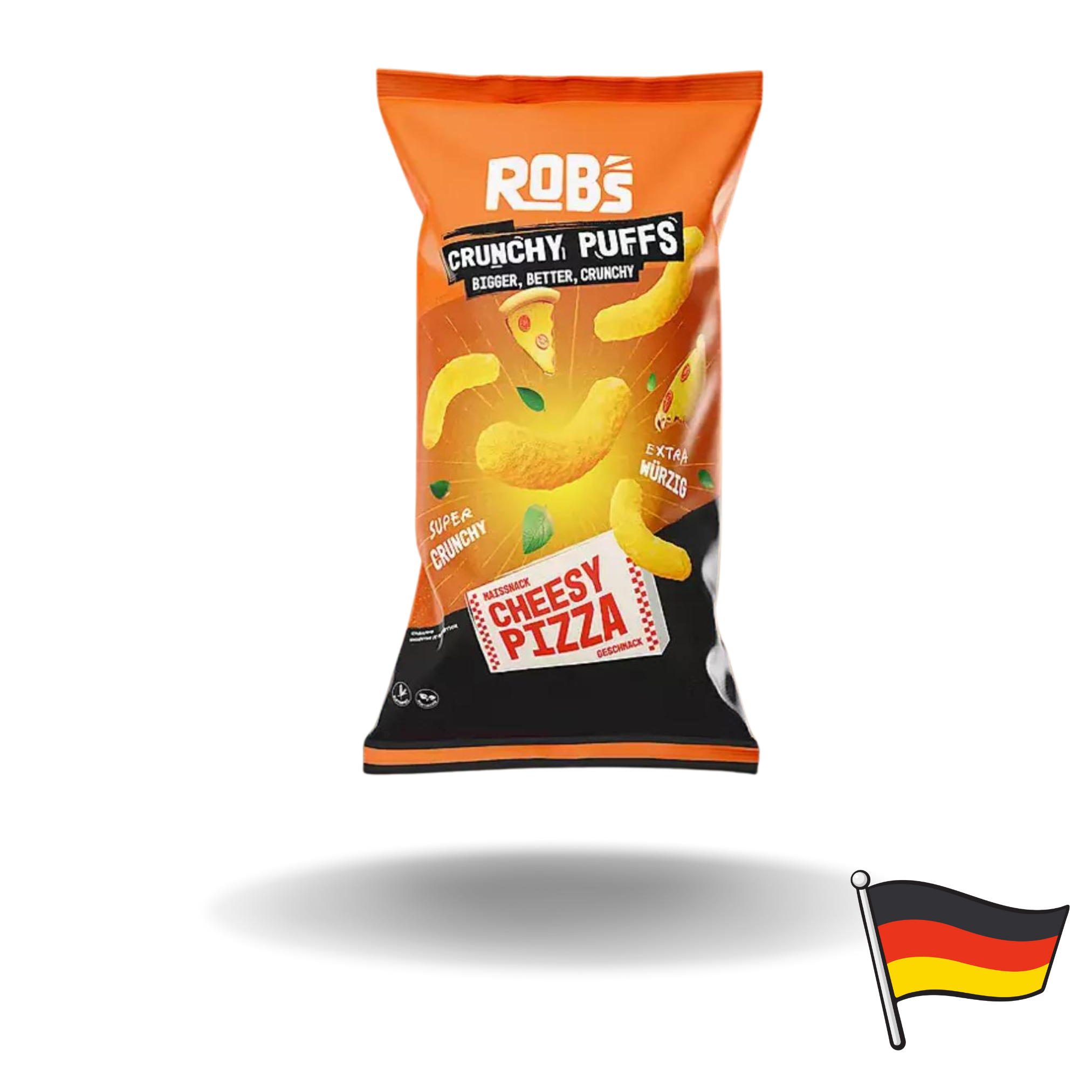 10x Robs Crunchy Puffs Cheesy Pizza 130g