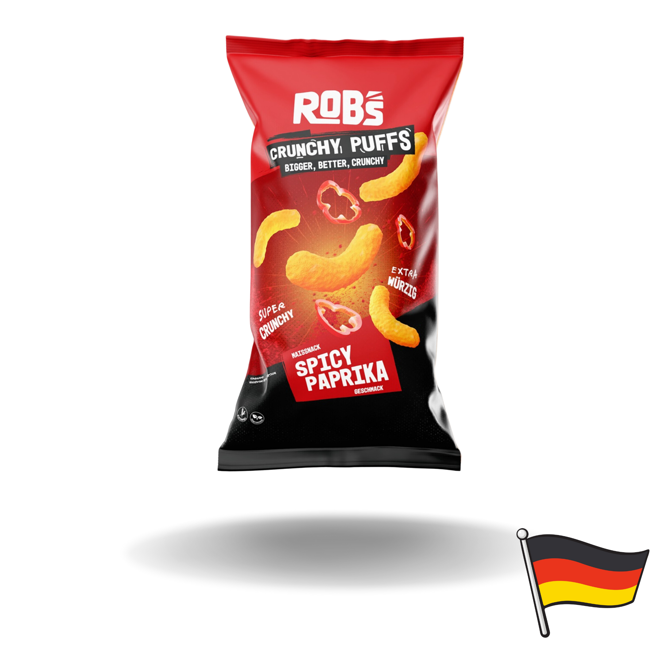 10x Robs Crunchy Puffs Spicy Paprika 130g